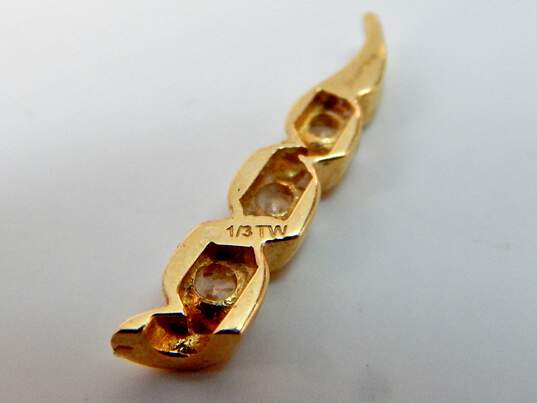 14K Yellow Gold 0.33 CTTW Diamond Past Present Future Spiral Pendant 1.5g image number 5