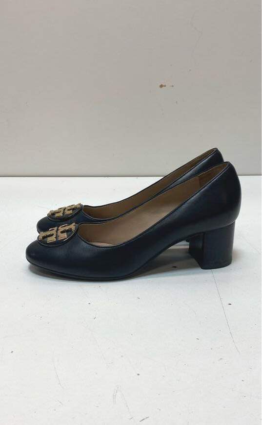 Tory Burch Janey Black Leather Pump Block Heels Women's Size 5.5 image number 3