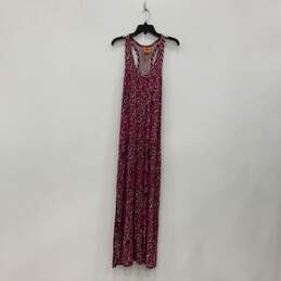 Womens Purple Floral Scoop Neck Sleeveless Pullover Maxi Dress Size Medium