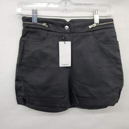 Mango Women's Black Faux Leather Shorts Size 2 NWT