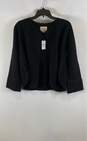 NWT Ann Taylor Loft Womens Black 3/4 Sleeve Open Front Boxy Cropped Jacket Sz M image number 1