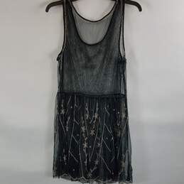 Free People Women Black Drop Waist Beaded Flapper Dress S