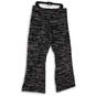 Womens Black Gray Space Dye Elastic Waist Wide Leg Ankle Pants Size XL image number 1