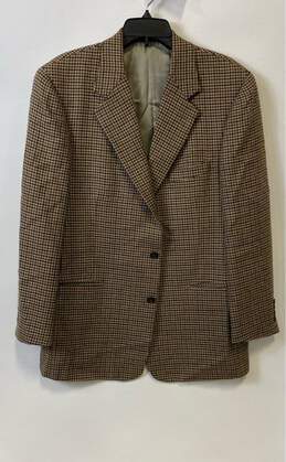 Coach Mens Brown Houndstooth Long Sleeve Single Breasted Blazer Jacket Size XL alternative image