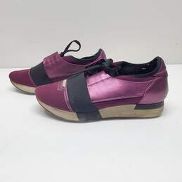 Balenciaga Metallic Purple Leather Runner Sneakers Size 8.5 AUTHENTICATED alternative image