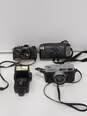 3pc Bundle of Assorted Vintage Film Cameras W/ Camera Flash image number 1