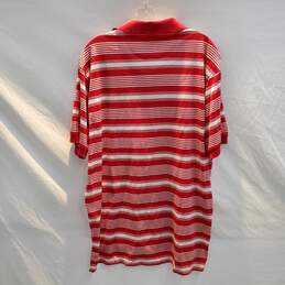 Saks Fifth Avenue Red/White Striped Polo Shirt NWT Size XL alternative image