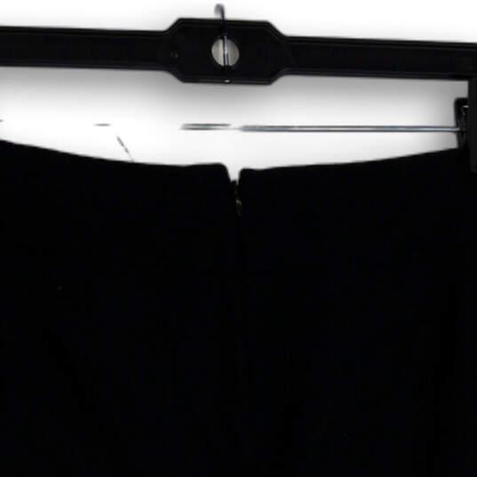 Buy the Womens Black Flat Front Back Zip Short Straight & Pencil