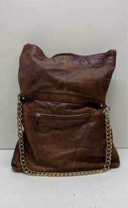 Juicy Couture Brown Leather Gold Chain Hobo Tote Bag