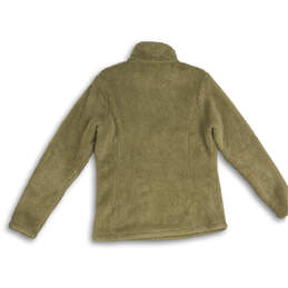 Womens Beige Fleece Long Sleeve Mock Neck Quarter Zip Jacket Size Large alternative image