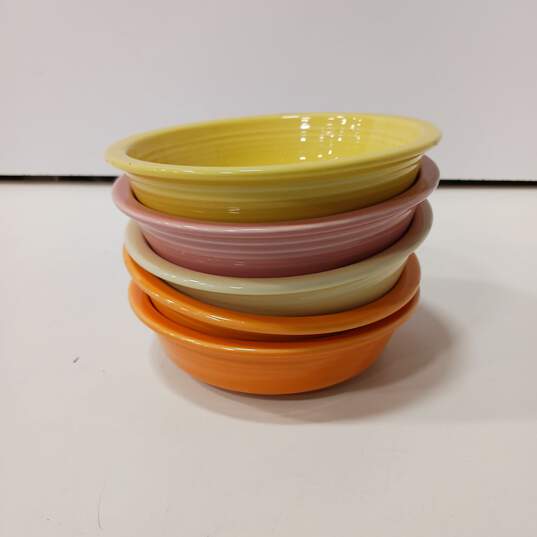 5P Fiesta Assorted Colored Ceramic Dinnerware Bowls image number 5