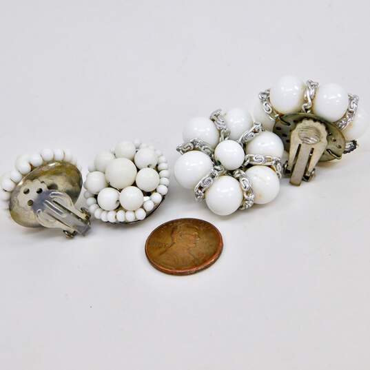 Vintage Bohemian Black Czech Glass Necklaces w/Milk Glass Necklace Bracelet & Earrings 239.4g image number 6