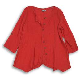 JM Collection Womens Red Shirt Size 16