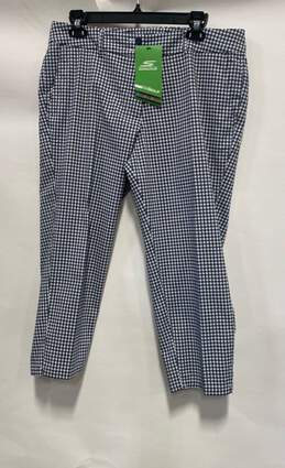 NWT Skechers Performance Mens Blue White Check High Rise Golf Pants Size 14