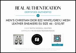 Christian Dior Men's B22 White Grey Mesh Leather Sneakers Size 12 US w/COA alternative image