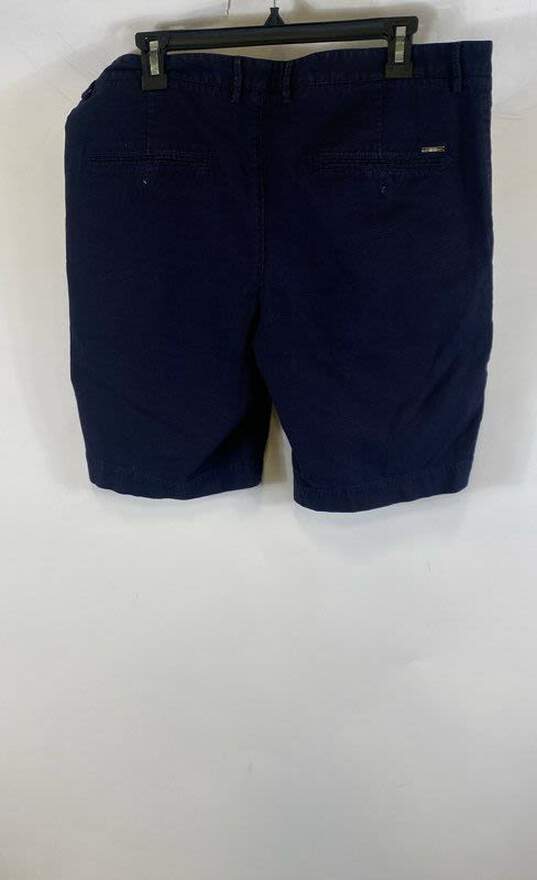 Hugo Boss Mens Navy Blue Low Rise Flat Front Slash Pockets Chino Shorts Size 36 image number 2