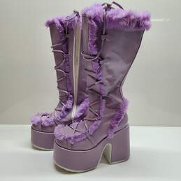 Demonia Pastel Purple Platform Snow Boots Size 10 alternative image