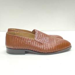 Dimitri Woven Leather Slip On Loafers Cognac 15