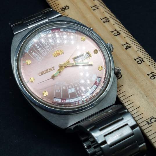 Vintage Men's Orient College Multi Year Calendar Stainless Steel Automatic Watch image number 5