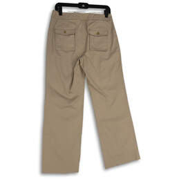 NWT Womens Khaki Flat Front Slash Pocket Wide Leg Ankle Pants Size 8P alternative image