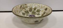 Tabletops Lifestyles Sorrento Ceramic Beige and Floral Print Bowl