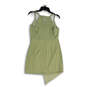 NWT Womens Green Sleeveless Asymmetrical Hem Back Zip Mini Dress Size L image number 2