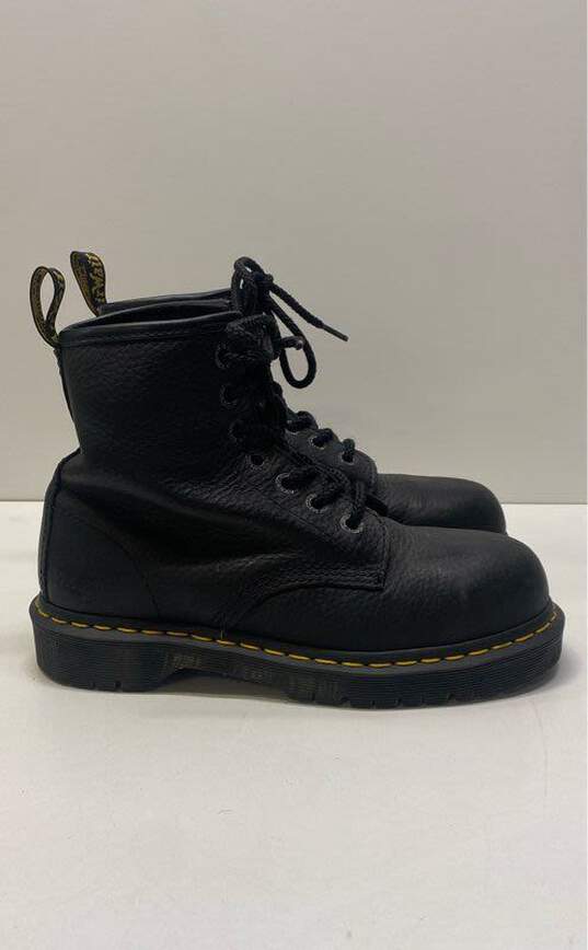 Dr. Martens Black Leather Steel Toe Safety Lace Up Boots Women's Size 7 M image number 1