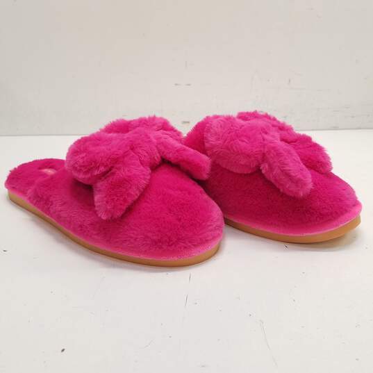 Buy the Juicy Couture Fuzzy House Slippers Hot Pink 10.5/11