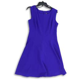 Marc New York Womens Blue Sleeveless Round Neck Back zip Mini Dress Size L