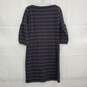 Talbots Women's Black and Silver Striped Cotton Blend Sweatshirt Dress Size MP image number 2