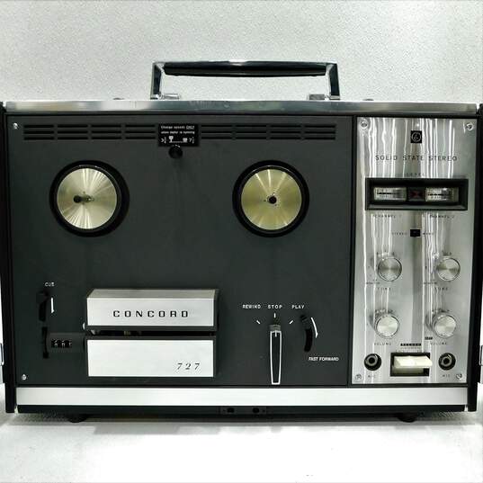 VNTG Concord 727 Reel-To-Reel Tapecorder w/ Built-In Speakers and Various Cables image number 2