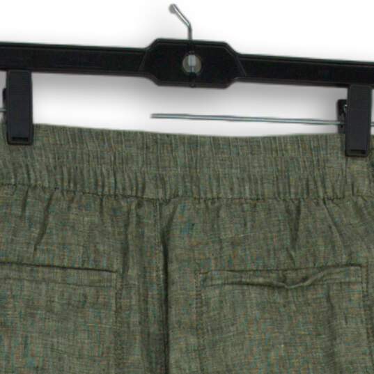 Athleta Womens Green Flap Pocket Elastic Adjustable Waist Hot Pant Shorts Size 6 image number 4