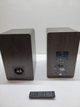 Set Of Fluance A160 Powered Shelf Speaker-Bluetooth -Remote-Dark Wood-UNTESTED