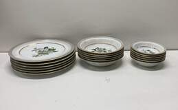 Vintage Maruichi Fine China Plates/Bowles Rose Pattern 18 Pc Set