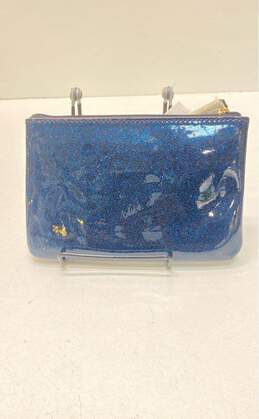 Kate Spade Patent Sparkle Pouch Wallet Midnight Blue alternative image