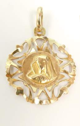 14k Yellow Gold Virgin Mary Medallion 1.8g