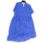 NWT Womens Blue Flutter Sleeve Ruffle Hem Fit & Flare Dress Size 14 image number 3