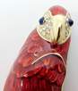 Bob Mackie Signed Gold Tone Icy Enamel Parrot Brooch 37.3g image number 3