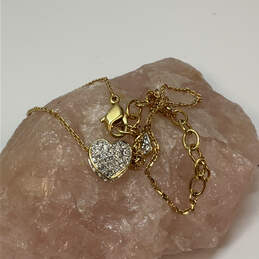 Designer Swarovski Gold-Tone Crystal Stone Heart Shape Pendant Necklace