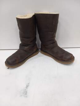 Ugg Kensington Leather Sheepskin Lined Style Brown Winter Boots Size 7 alternative image