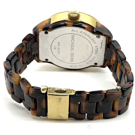 Designer Michael Kors Tort Ritz MK-5038 Brown Tortoise Chronograph Watch image number 4