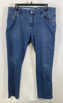 Paul & Shark Mens Blue Denim Medium Wash Pockets Stretch Skinny Jeans Size 38