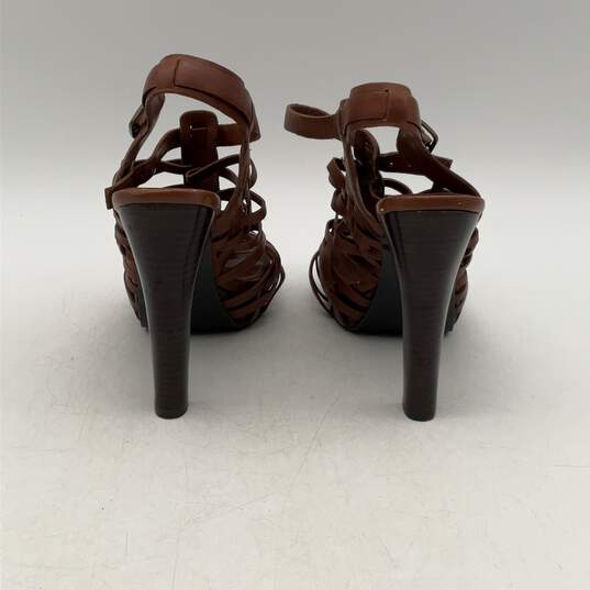 Ralph Lauren Womens Brown Open Toe Stiletto Heel Slingback Sandal Size 6.5B image number 5