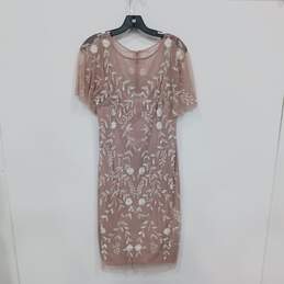 Adrianna Papell Beaded Pink Dress Size 12