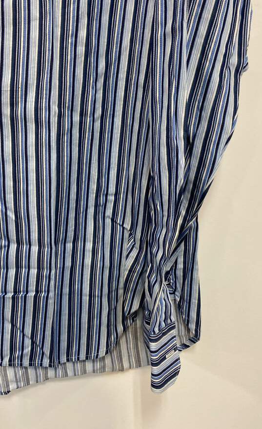 Michael Kors Mens Multicolor Striped Cotton Long Sleeve Dress Shirt Size L image number 3