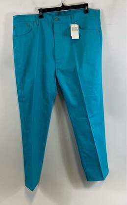 NWT Levi's Mens 501 Blue Cotton Unwashed Denim Straight Leg Jeans Size 44x30