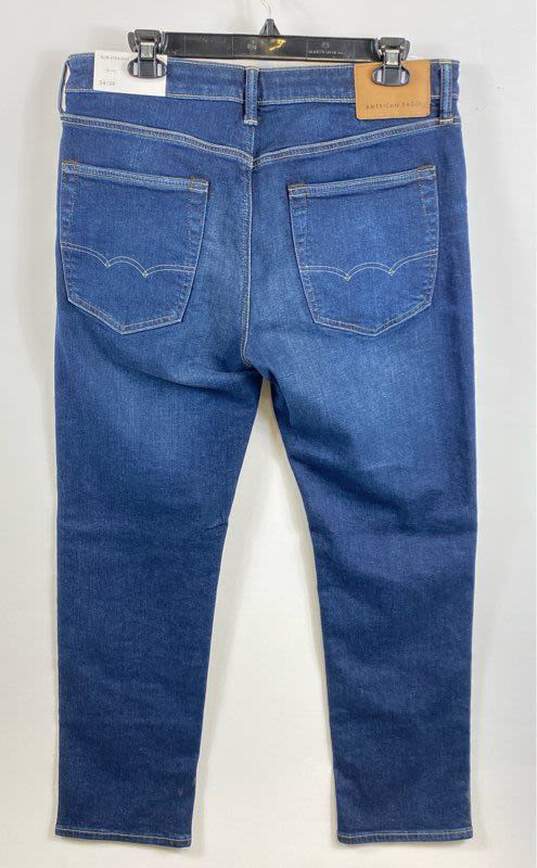 NWT American Eagle Outfitters Mens Blue Medium Wash Straight Jeans Size 34X30 image number 2