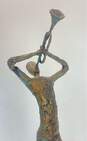 Brutalist Style Paper Mache Wire Frame Trumpet Musician Sculpture 19.5in Tall image number 2