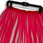 NWT Womens Pink White Stripe Pleated Back Zip A-Line Skirt Size 8 image number 4