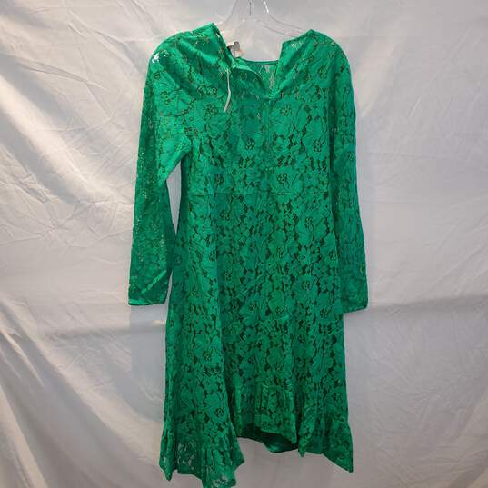 Asos Green Lace Zip Back Maternity Dress NWT Size 4 image number 2